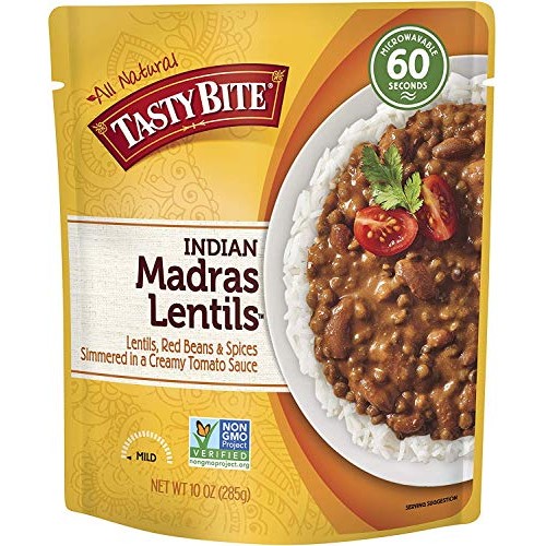 Tasty Bite Indian Entree Madras Lentils 10 Ounce Pack Of 12, F