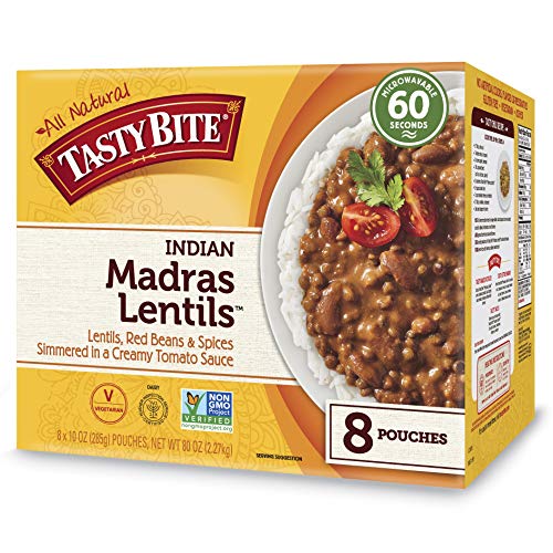 Tasty Bite Indian Madras Lentils, 10Oz Pouches Pack Of 8