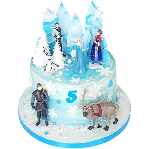 AMK] 14~19CM Birthday Large Elsa Princess Cake Toppers Decorations Solid  Plastic Figurines Toy Kid Play Hiasan Kek Birthday | Lazada