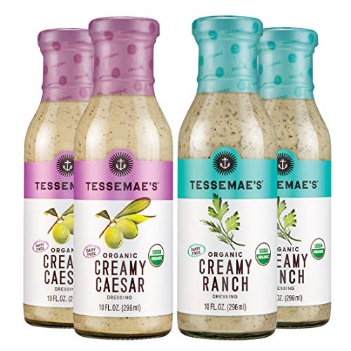 Tessemaes Creamy Salad Dressing 4 Pack - Ranch + Caesar Whole