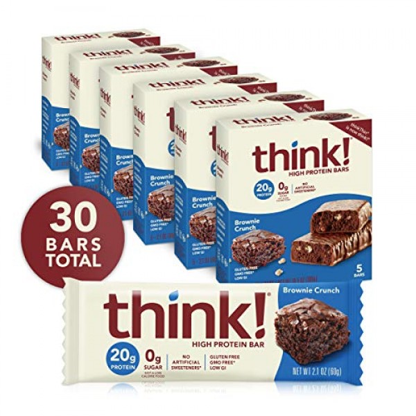 Think High Protein Bars Brownie Crunch 20g Protein 0g