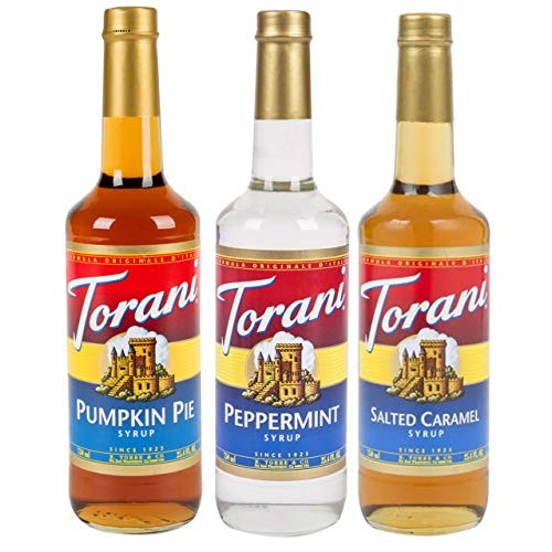 Torani Fall &Amp; Winter 3 Pack Syrup, Pumpkin Pie, Peppermint, Salt