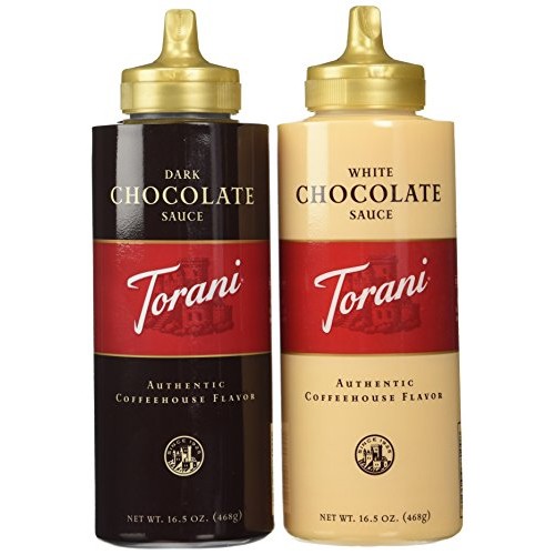 Torani Chocolate Sauce 2 Flavor Variety Pack: 1 Torani Dark Ch