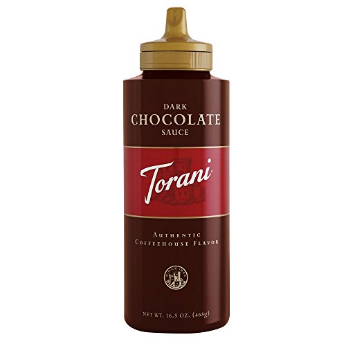 Torani Dark Chocolate Sauce, 16.5-Ounce Squeeze Bottles Pack Of 6