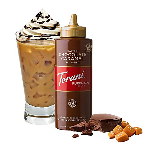 Torani Puremade Sauce, Salted Chocolate Caramel Flavor, Squzzee