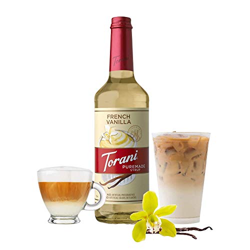 Torani Puremade Syrup, French Vanilla Flavor, Glass Bottle, Natu