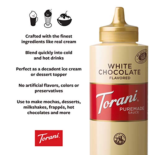 Torani Puremade White Chocolate Sauce, 16.5 Ounces Pack Of 4