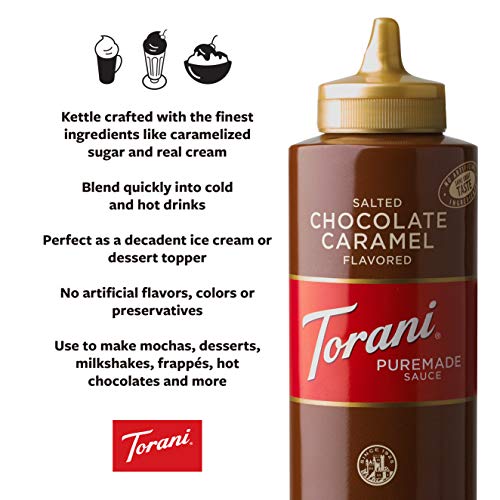 Torani Salted Chocolate Caramel Sauce, 16.5 Ounces, Pack Of 4 [P