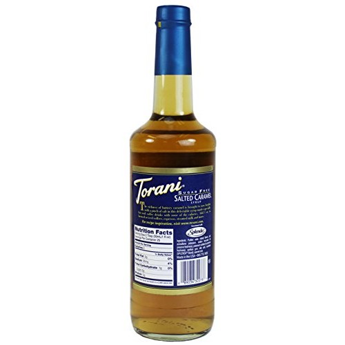 Torani Sugar Free Salted Caramel Flavoring Syrup, 750Ml 25.4 Fl