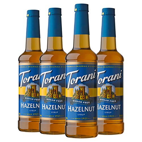 Torani Sugar Free Syrup, Hazelnut, 25.4 Ounces Pack Of 4