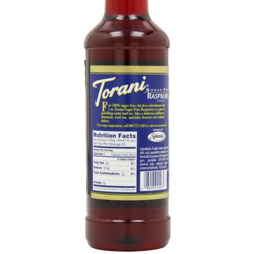 Torani Sugar-Free Syrup, Raspberry, 25.4-Ounce Bottles Pack Of 3