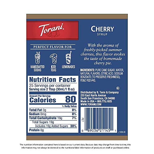 Torani Syrup, Cherry, 25.4 Oz