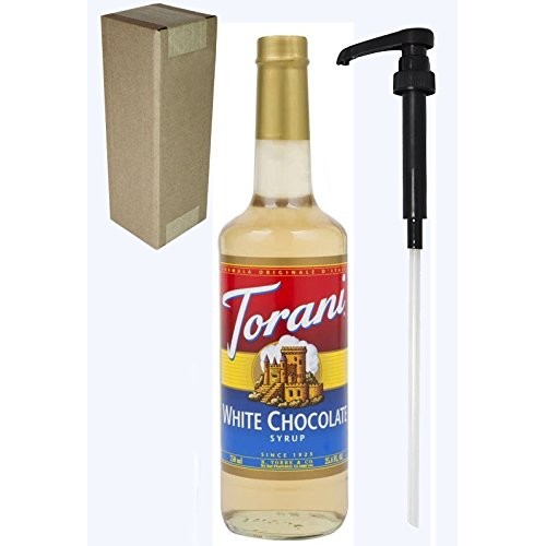 Torani White Chocolate Flavoring Syrup, 750Ml 25.4 Fl Oz Glass