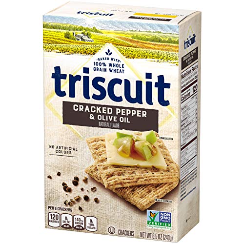 Triscuit Cracked Pepper &Amp; Olive Oil Whole Grain Wheat Crackers,