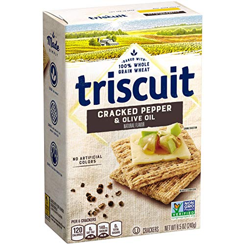 Triscuit Cracked Pepper &Amp; Olive Oil Whole Grain Wheat Crackers,