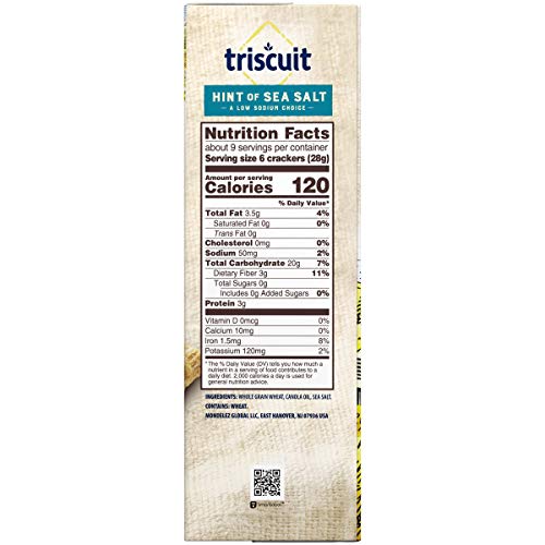 Triscuit Hint Of Sea Salt Whole Grain Wheat Crackers, 8.5 Oz