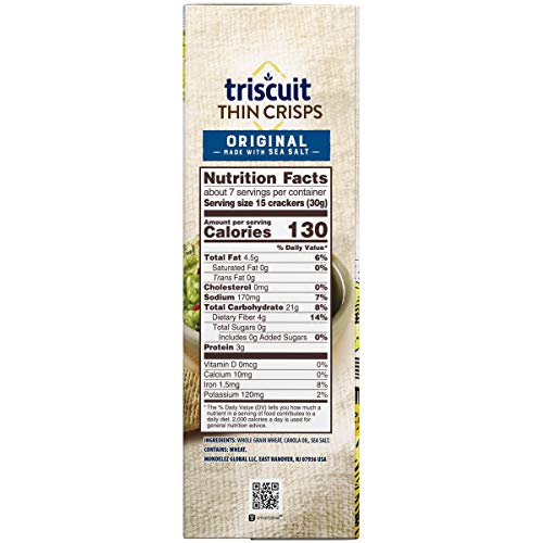 Triscuit Thin Crisps Original Whole Grain Wheat Crackers, 6 - 7.