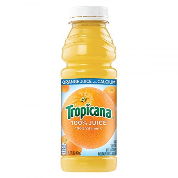 Tropicana Orange Juice With Calcium, 15.2000-Ounces (Pack