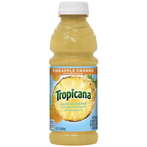 Tropicana Pineapple Orange Juice Drink, 15.2 Fl Oz Bottles, Pac