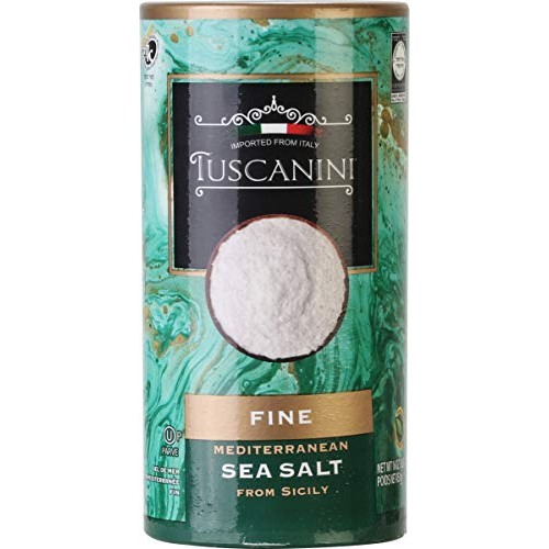 Tuscanini Premium Italian Fine Sea Salt, 16Oz Tube, Mediterenian