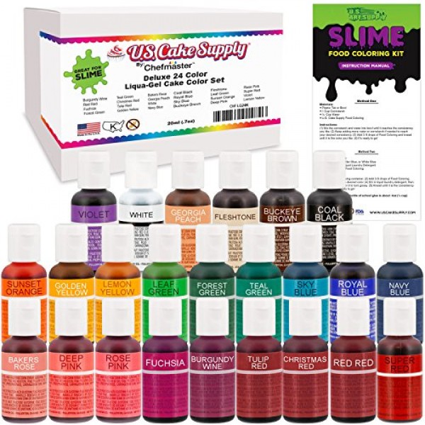 6 Neon Colors Food Coloring Liqua-Gel Decorating Kit – US Art Supply Food  Grade, 0.75 fl. oz. (20ml) Bottles, Non-Toxic Neon Colors