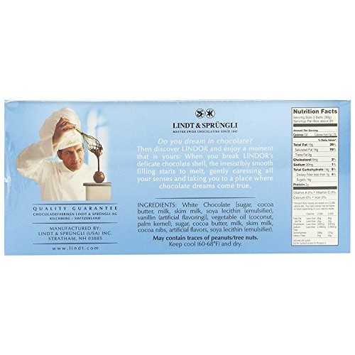 Lindt Lindor Truffles Stracciatella White Chocolate Shell With C