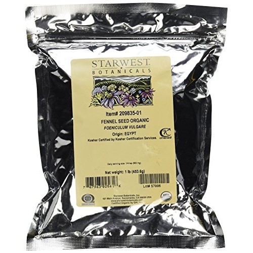 Starwest Botanicals Organic Fennel Seeds, 1 Pound