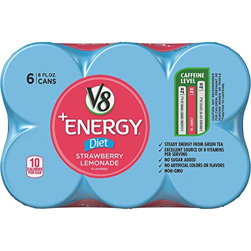 V8 +Energy Diet Strawberry Lemonade 6 - 8 Oz Cans Pack Of 2