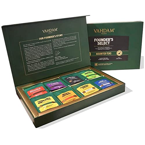 Vahdam, Assorted Tea Bag Sampler For Fathers Day - 8 Tea Flavor