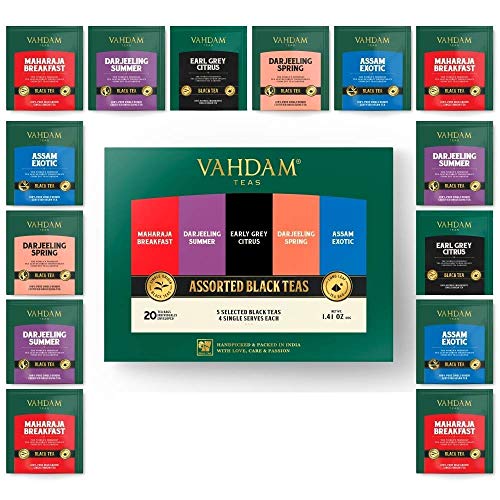 Vahdam, Black Tea Sampler, 5 Teas - Tea Variety Pack | Assorted