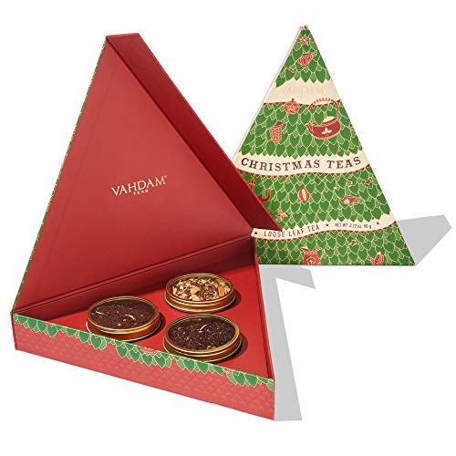 Vahdam, Christmas Tea - 3 Tin Caddy Set | Christmas Gifts For Wo