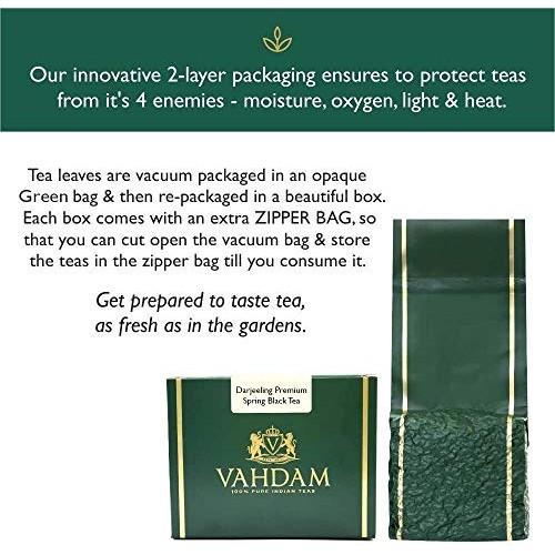 Vahdam, First Flush Darjeeling Tea -50 Cups 3.53Oz | Loose Lea