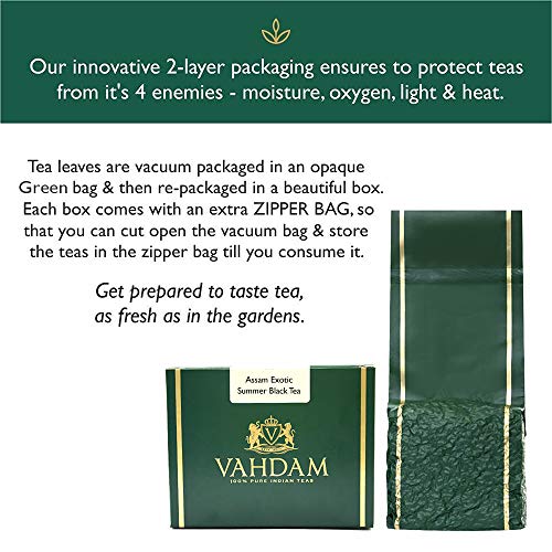 Vahdam, Fresh Harvest Assam Tea Leaves With Golden Tips, 3.53 Oz