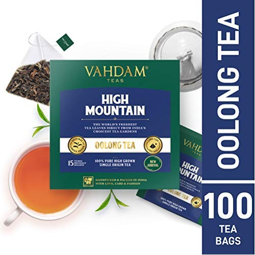 Vahdam, High Mountain Oolong Tea Bags, 100 Count | 100% Detox Te