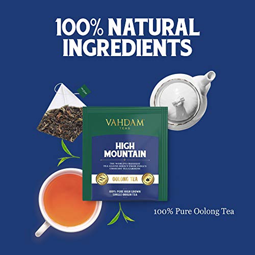 Vahdam, High Mountain Oolong Tea Bags, 100 Count | 100% Detox Te