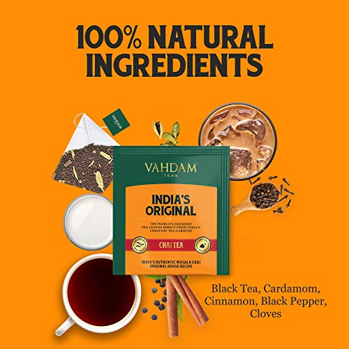 Vahdam, Indias Original Masala Chai Tea Bags, 30 Tea Bags, 100%