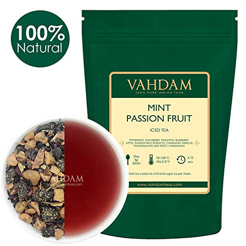 Vahdam, Mint Passion Iced Tea | 40 Servings, 8 Quarts | 100% Nat