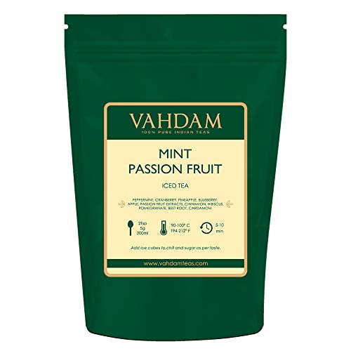 Vahdam, Mint Passion Iced Tea | 40 Servings, 8 Quarts | 100% Nat