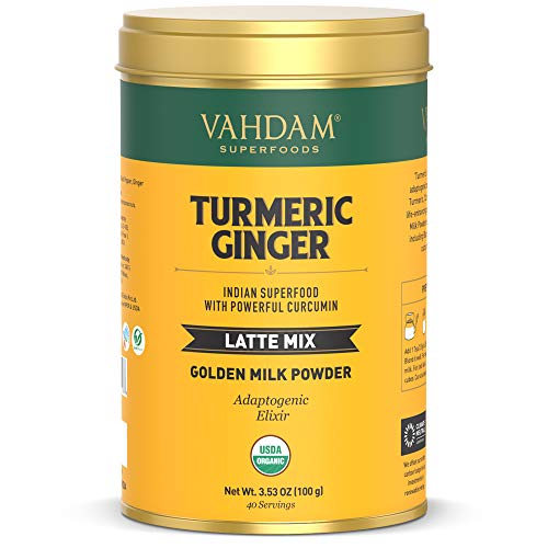 Vahdam, Organic Turmeric + Ginger Latte, 40 Cups 3.53 Oz | Usd