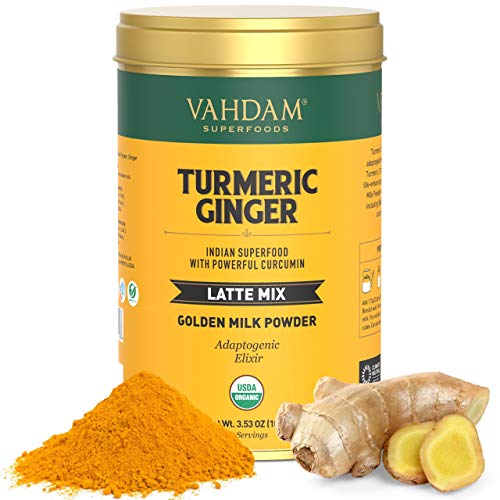 Vahdam, Organic Turmeric + Ginger Latte, 40 Cups 3.53 Oz | Usd