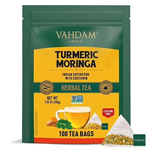 VAHDAM, Organic Turmeric Moringa Superfood Herbal Tea Bags 100 ...