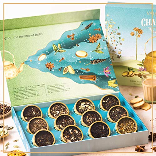 Vahdam, Tea Assortment Gift Set - 12 Assorted Chai Teas In A Lux