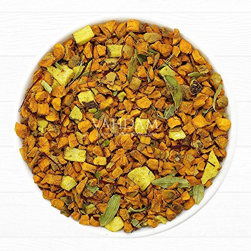 Vahdam, Turmeric Saffron Herbal Tea Loose Leaf 50 Cups| Blend