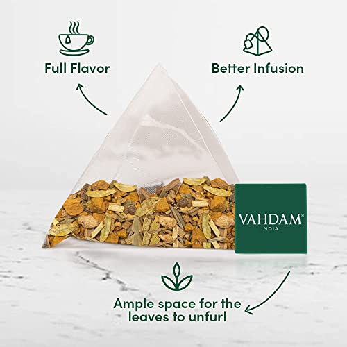 VAHDAM, Turmeric Spiced Herbal Tea 15 Tea Bags | Nutritious Bl...