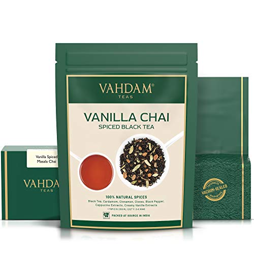 Vahdam, Vanilla Spiced Masala Chai | 3.53Oz 50 Cups | Refreshi