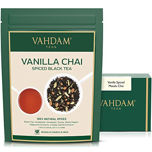 Vahdam, Vanilla Spiced Masala Chai | 3.53Oz 50 Cups | Refreshi