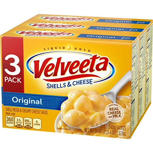 Velveeta Original Shells And Cheese Meal 12 Oz Boxes, Pack Of 3