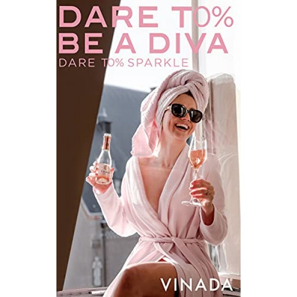 VINADA - Sparkling Rosé Mini - Zero Alcohol Wine - 200 ml (6 Glass Bottles)