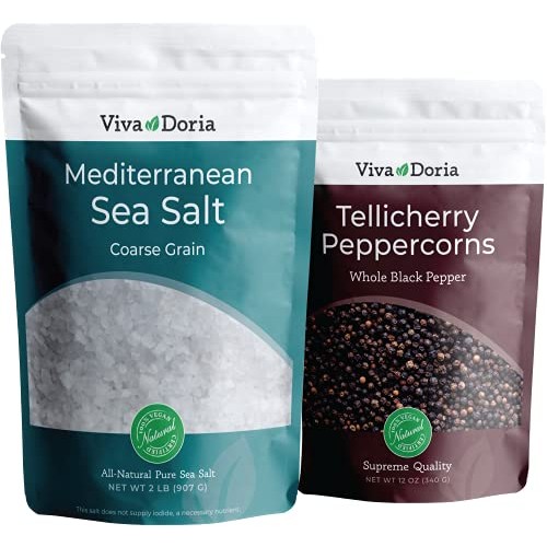 Viva Doria Tellicherry Black Peppercorn, Whole Black Pepper, Bla...