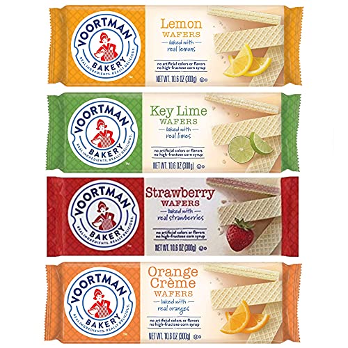 Voortman Bakery Wafers Variety Pack | Key Lime, Strawberry, Lemo...